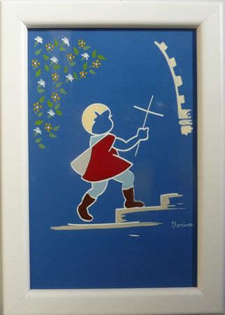 saint céramique encadrée N°052