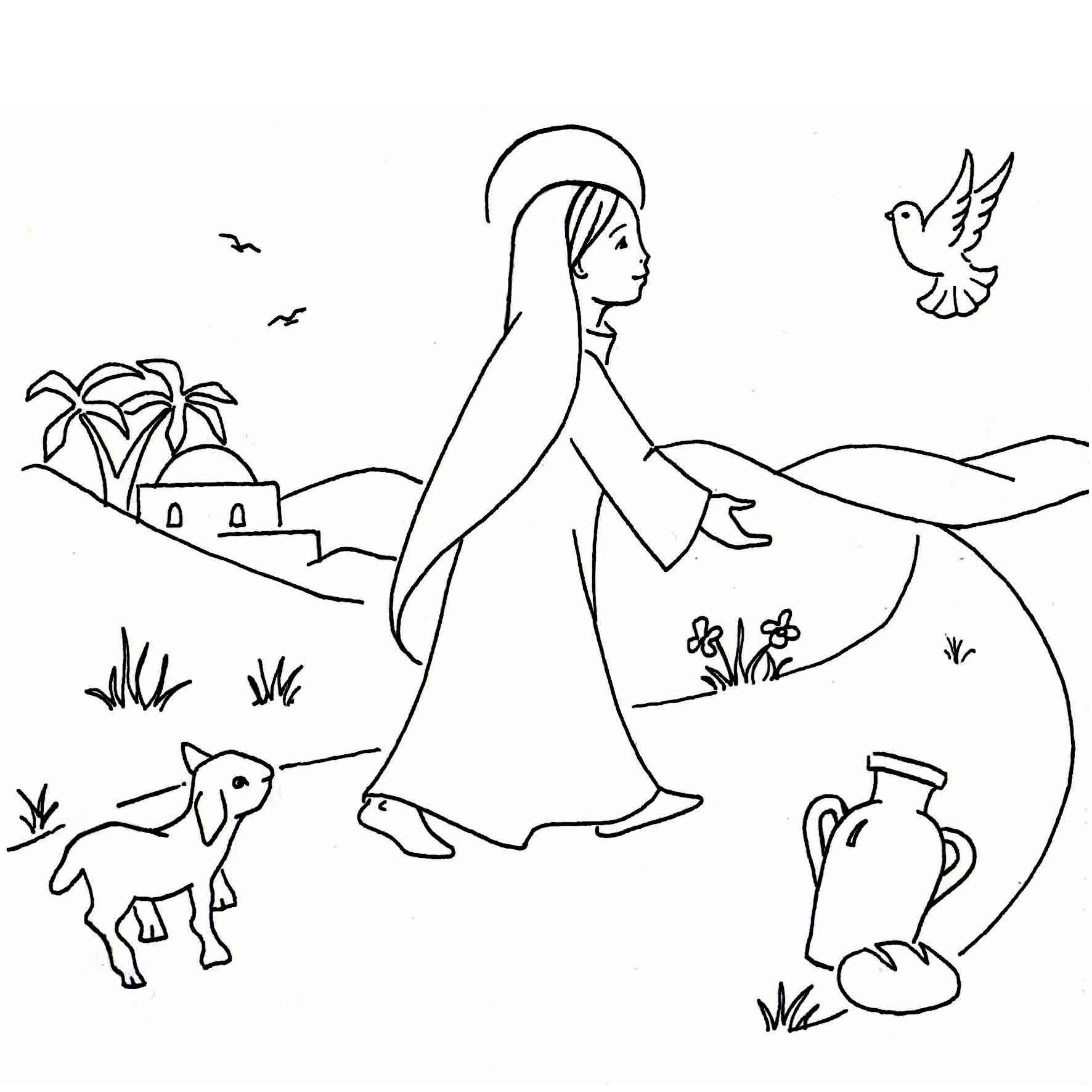 Accompagnée de l'Esprit : Marie