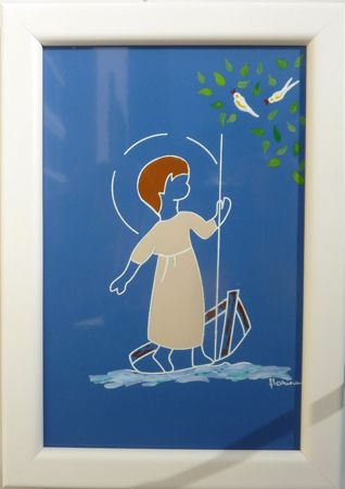 saint céramique encadrée N°005