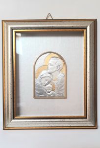 Cadre Sainte Famille en métal argenté 2