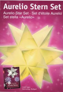 Origami etoile lanterne papier translucide gold 55 cm