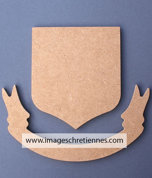 Blason et devise en bois