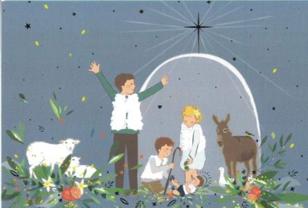 Crèche de Noël  Carte de voeux en dorure