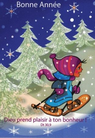 Carte de vœux chrétienne : Moinette