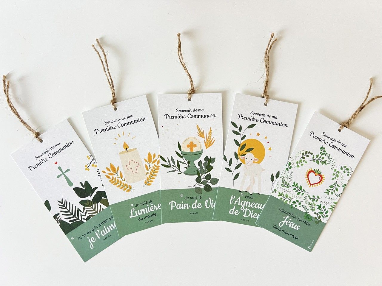 Lot de 5 images de première communion. Illustrations de Candy