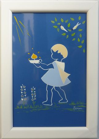 saint céramique encadrée N°038