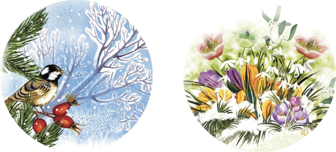 Boule déco pour sapin de noël : une mésange