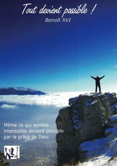 Carte postale pour encourager : citation de Benoît XVI
