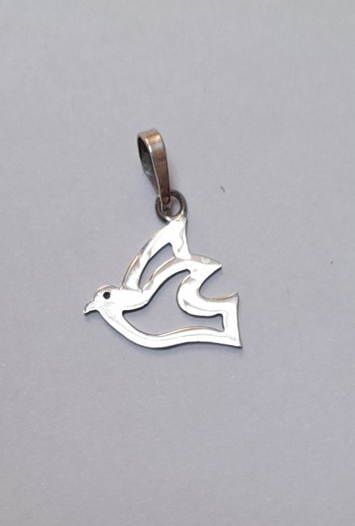 Colombe argent de profil