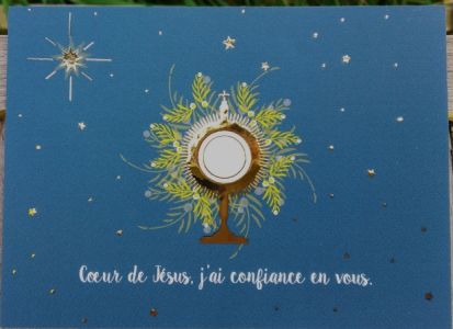 Image de Communion avec dorure : Coeur de Jésus