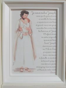 Cadre blanc mouluré pour carte prière 13cm/18cm