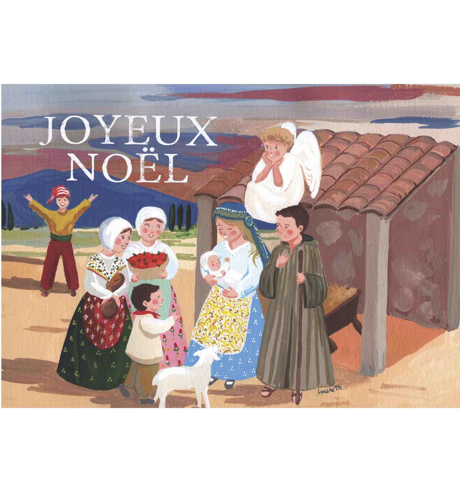 Carte de vœux : Crèche provençale