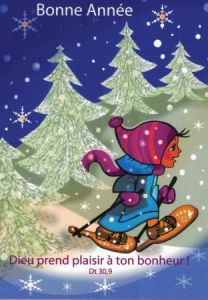 Carte de vœux chrétienne : Moinette