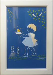 saint céramique encadrée N°038