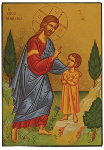 Icône du Christ bénissant un enfant