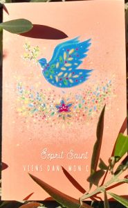 Image de baptême ; communin ; profession de foi et confirmation colombe et croix