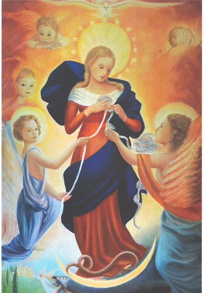 Poster peinture de Marie qui défait les noeuds 30 cm