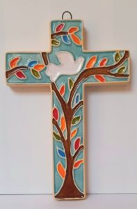 Croix en céramique arbre de vie