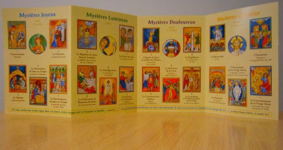Dépliant sur les 20 mystères du Rosaire