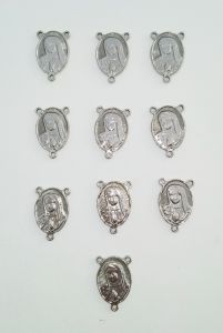 Coeur de chapelet métal 10 ex. Trou 1.5 mm