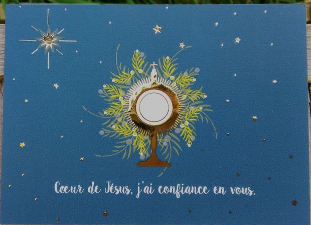Image de Communion avec dorure : Coeur de Jésus