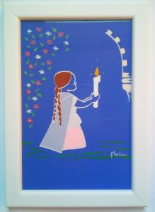 saint céramique encadrée N°057