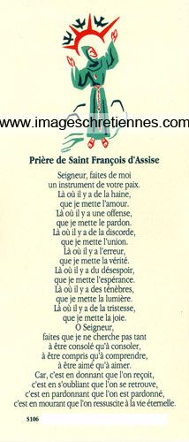 Prière de Saint François d'Assise