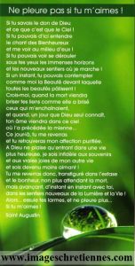 Ne pleure pas si tu m’aimes