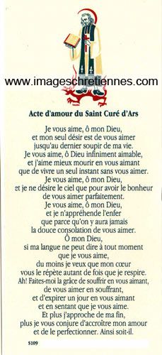 Acte d'amour du St Curé d'Ars