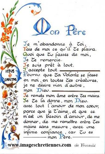 Prière de Ch de Foucault