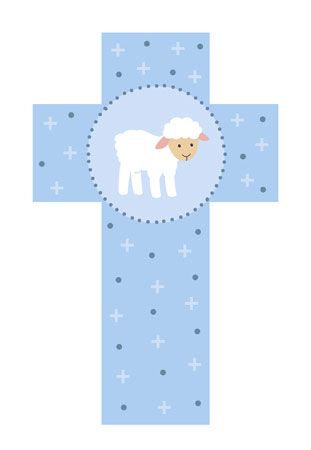 Croix Agneau bleue