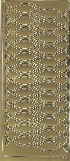 Stickers ichtus dorés 5 cm