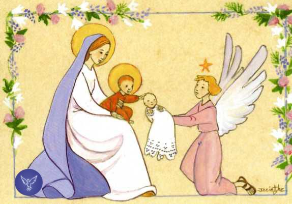 Vierge et Enfant Jésus avec nouveau né