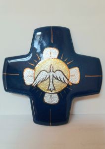 Croix en émail cuit : cadeau de confirmation