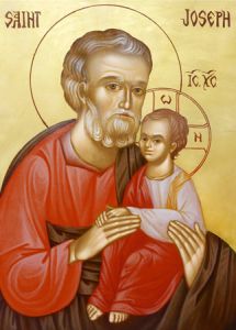 Image Icône de Saint Joseph + prière au verso