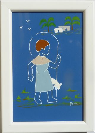 saint céramique encadrée N°003