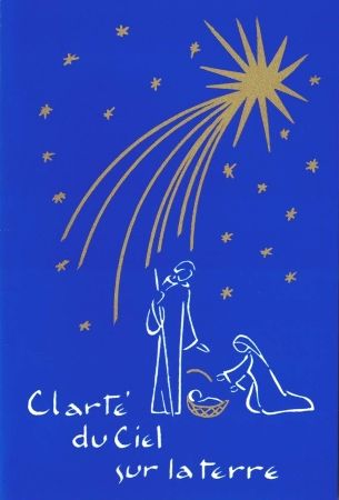 Carte de vœux abbaye argentan : Nativité bleue