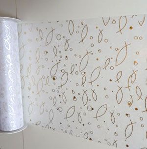 Organza blanc ictus doré