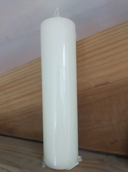 Bougie crème en cire 6 cm x 25 cm