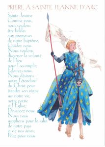 Carte prière Sainte Jeanne d’Arc 13 cm /18 cm