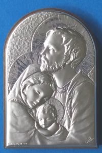 Sainte Famille en métal argenté