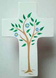 Croix racines de vie blanche