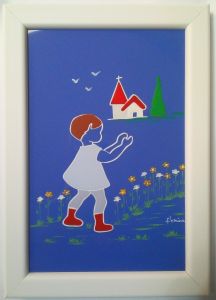 saint céramique encadrée N°044