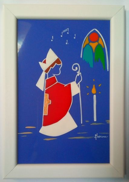 saint céramique encadrée N°011