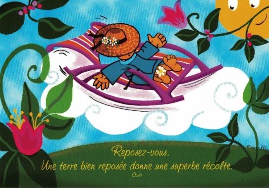 Carte à message de Moinette : Repos