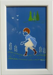 saint céramique encadrée N°054