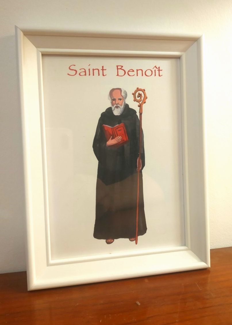 Cadre blanc pour carte saint