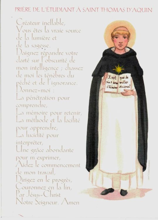 Carte prière de l'étudiant 13 cm /18 cm