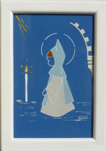 saint céramique encadrée N°002