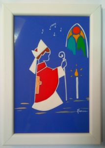 saint céramique encadrée N°011